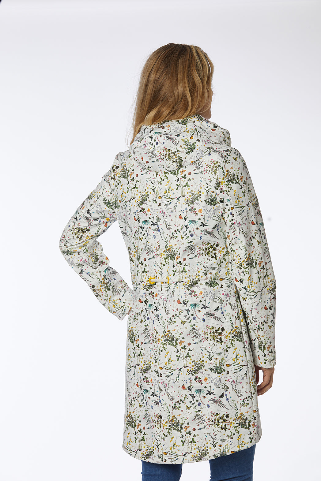 Windfield / Danwear Swept Raincoat PU Regnjakker 01. White with flowers