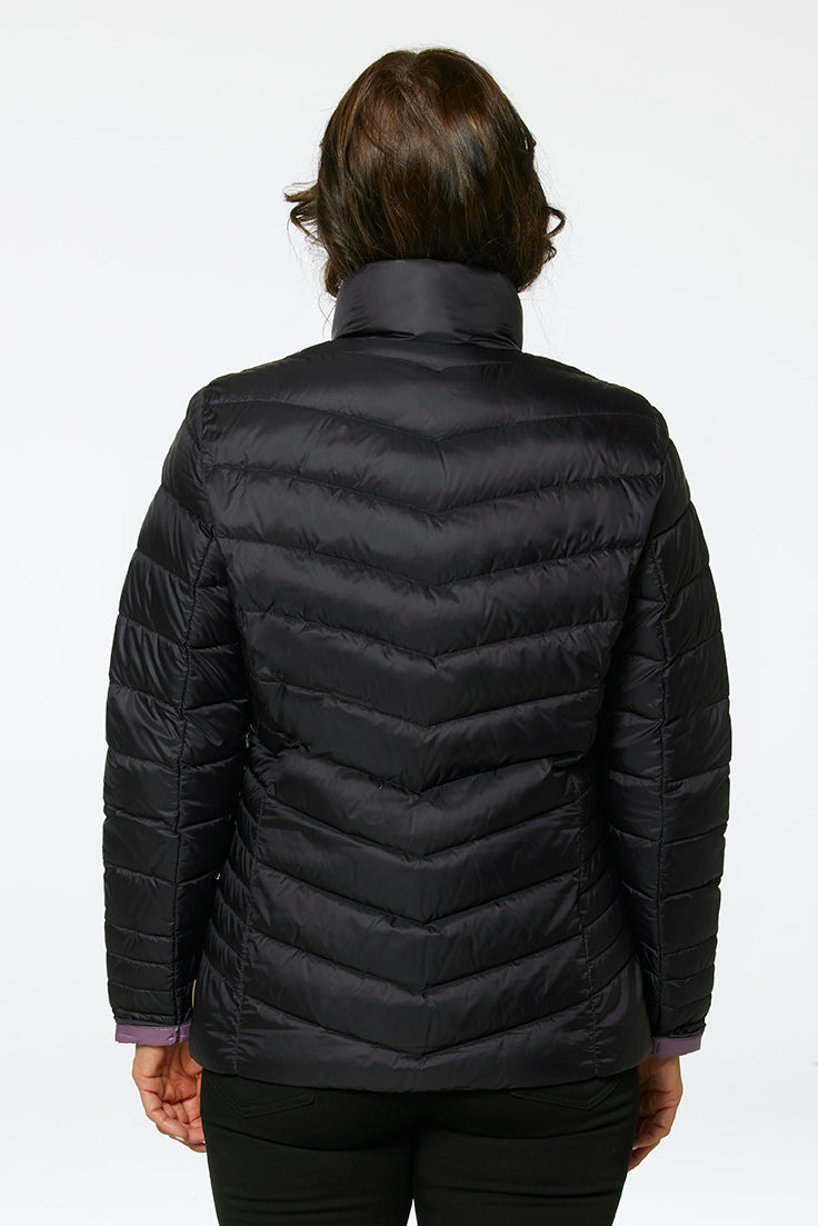 Windfield / Danwear Venessa Lette dunjakker 0936 Black/Lavender