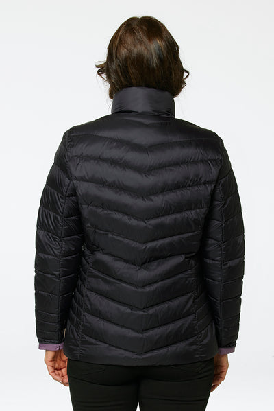 Windfield / Danwear Venessa Lette dunjakker 0936 Black/Lavender