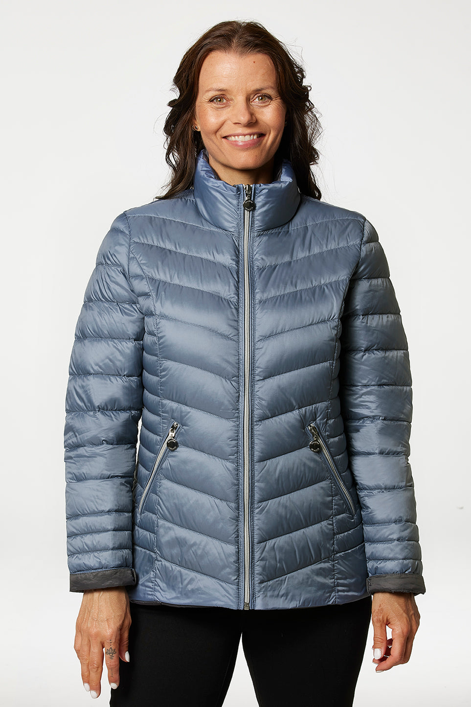 Windfield / Danwear Venessa Lette dunjakker 2129 Lightblue/Grey