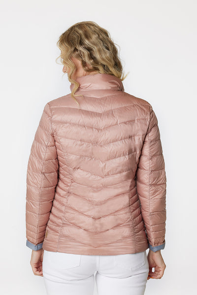 Windfield / Danwear Venessa Lette dunjakker 5651 Nude/Heavenblue